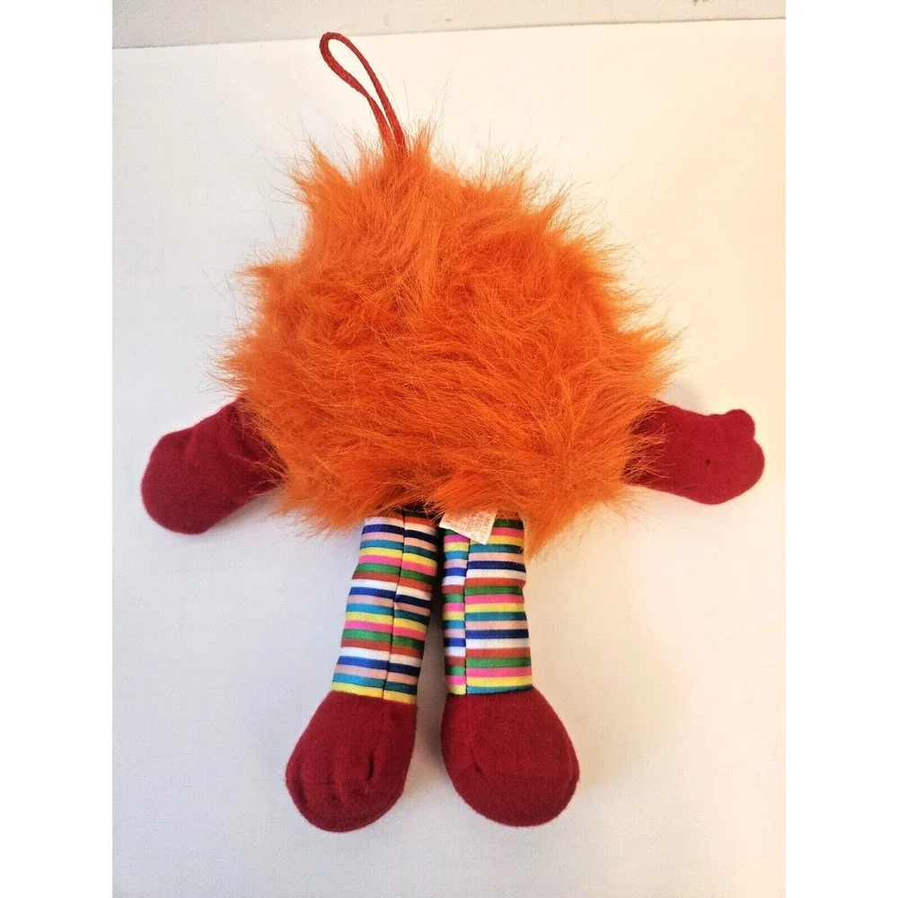 Vtg Wego Kissy Fuzzy Plush Furry Orange Sprite Doll 1982 Rubber Face Rainbow Leg
